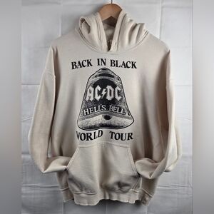 Vtg Made Worn AC/DC Hells Bell World Tour Hoodie Mens Medium Multicolor Pullover
